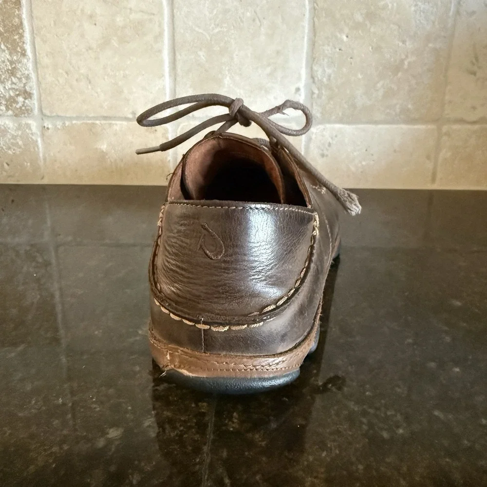 Olukai Ohana Lace-Up Shoes Mens Size 10.5 Brown Leather Nubuck Casual‎ Comfort